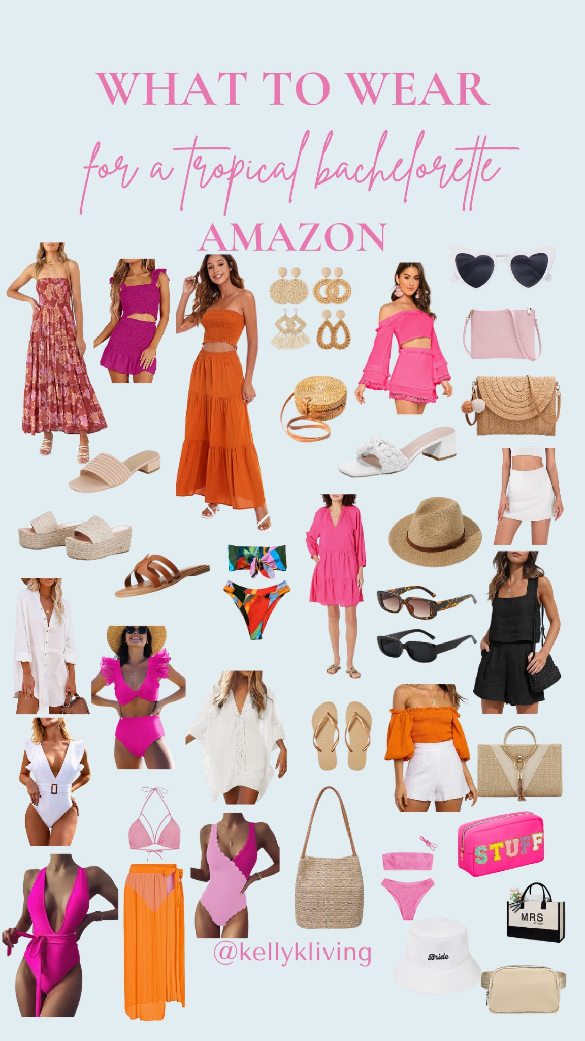 My most recent request! A vision board for a Tulum Bachelorette party. Lots of pops of colors, all of these are Amazon finds. 

Tulum Bachelorette, Mexico Bachelorette, tropical bachelorette, orange tote, pink bathing suit, pink one piece, trendy bathing suit, spring outfits, vacation outfits, girls trip, tropical vacation, swimsuits, cover ups, floral dresses, Amazon swim, Amazon fashion 



#LTKunder50 #LTKswim #LTKtravel