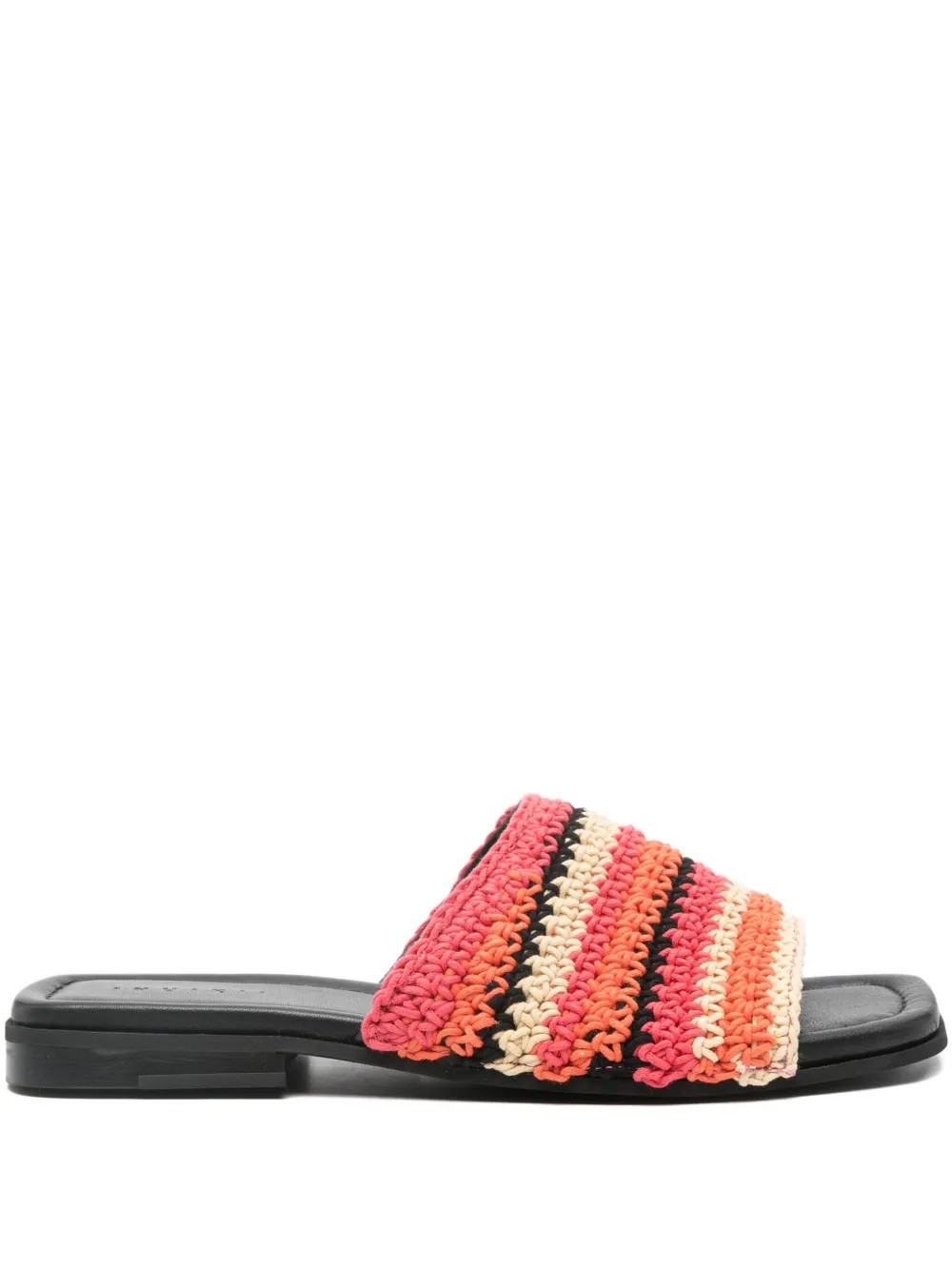 Inuikii striped crochet flat sandals - Red | Farfetch Global