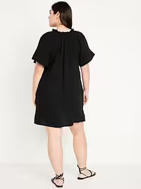 Crinkle Gauze Mini Swing Dress | Old Navy (US)