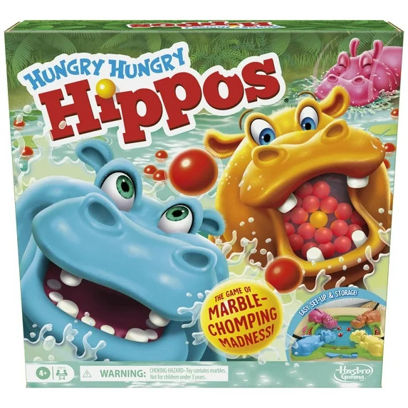 Hungry Hungry Hippos Board Game for Preschoolers, Ages 4 and up, For 2 to 4 Players, Holiday Gift... | Walmart (US)