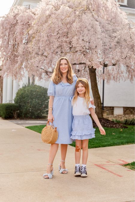 Seersucker sweeties 🩵 A favorite fabric of mine for spring and summer. Whether in a spring dress or spring skirt, this timeless fabric never goes out of style. Dress and skirt fit true to size 🌸 #springoutfit #summeroutfit #maxiskirt #lclaurenconrad #vacationoutfit

#LTKfamily #LTKkids #LTKfindsunder50
