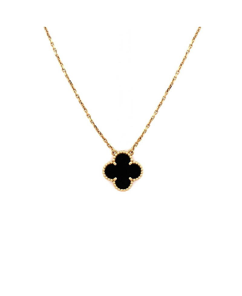 Pre-Owned Van Cleef & Arpels Vintage Alhambra Pendant Necklace 18K Gold and Onyx, 16 | Bloomingdale's (US)
