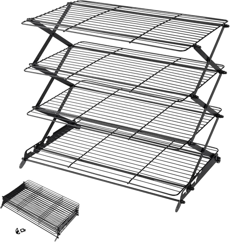 Geesta 2/3/4-Tier Upgraded Collapsible Cooling Rack with Adjustable 3 Setting Design Stackable Ro... | Amazon (US)