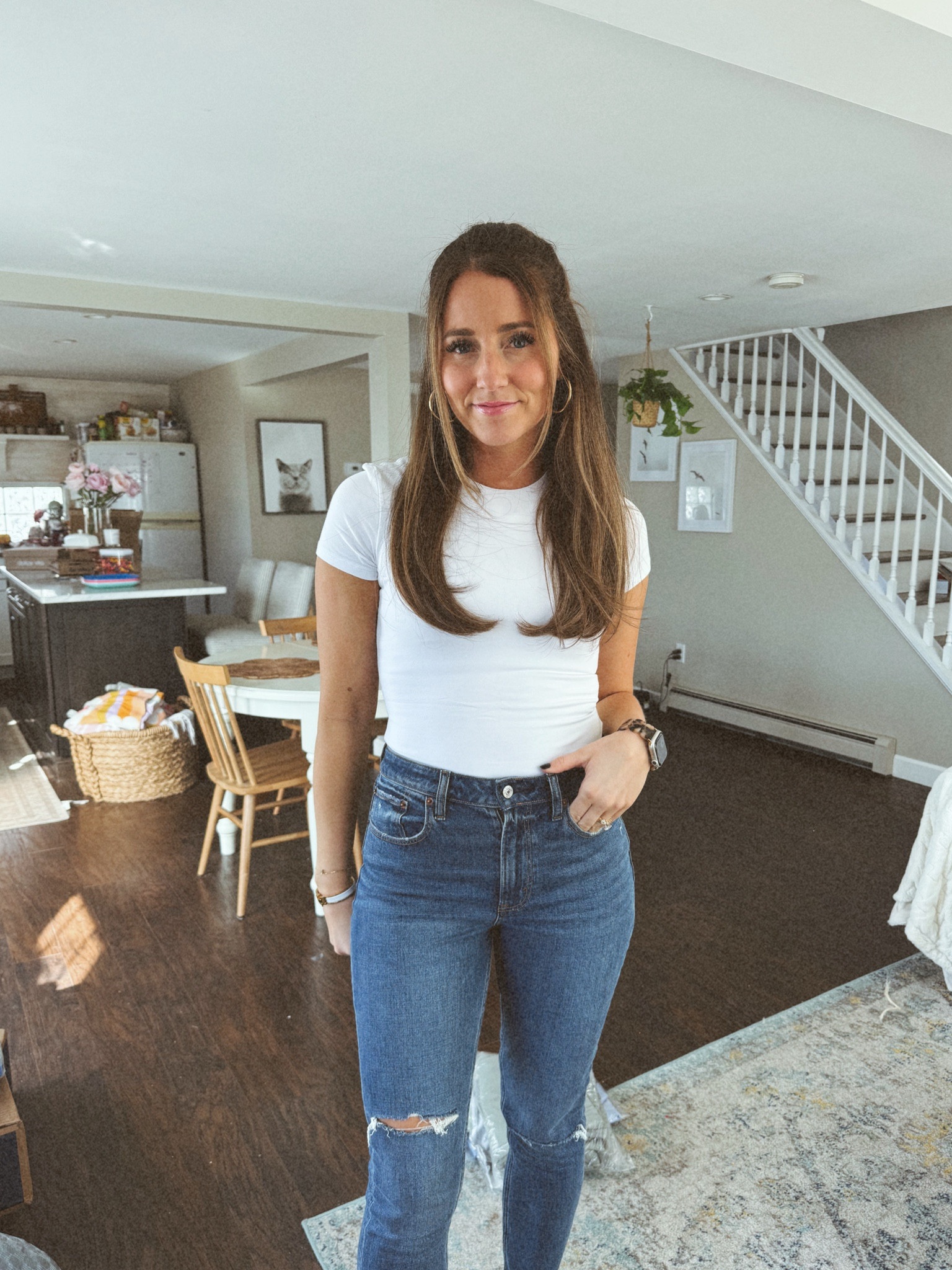 Abercrombie bodysuit & jeans on sale!
Jeans - true size
Bodysuit - size small 

#LTKfindsunder100 #LTKsalealert #LTKfindsunder50