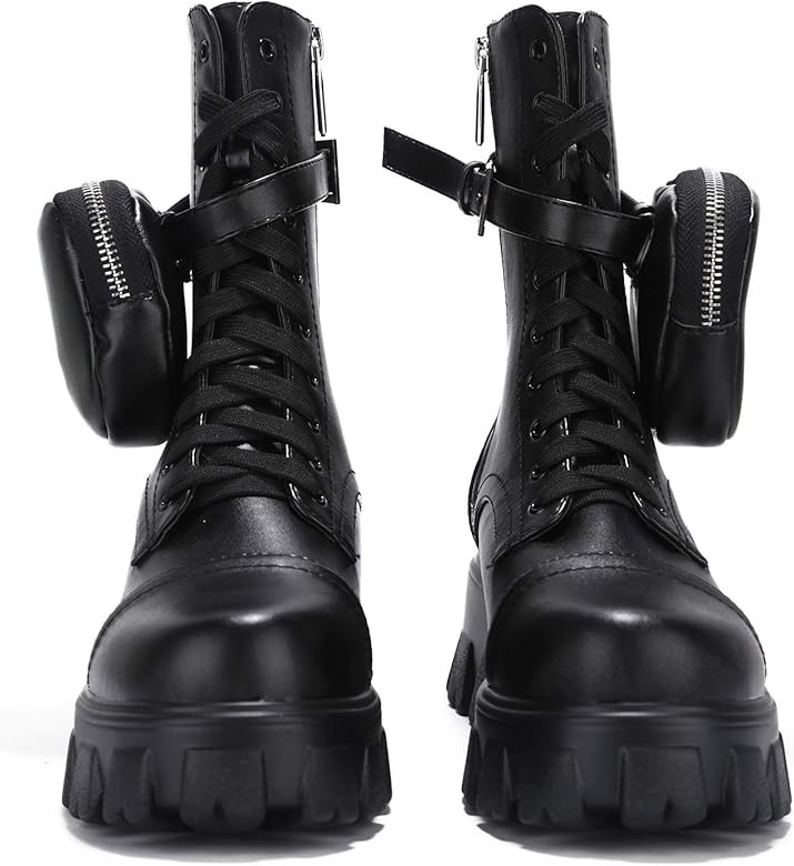 Cape Robbin Monalisa Women's Combat Boots - Ankle Boots for Women with Side Zipper and- Pouch - W... | Amazon (US)