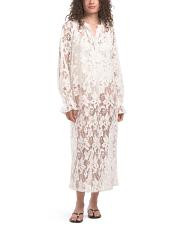 Mandrin Collar Lace Cover-up Tunic | TJ Maxx