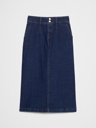 Denim Pleated Maxi Skirt | Banana Republic Factory