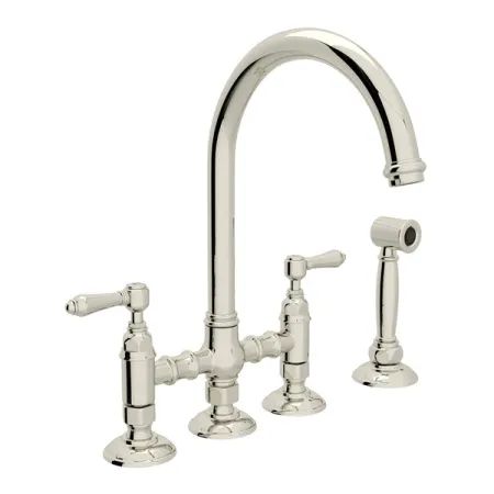 Italian Kitchen San Julio 1.8 GPM Bridge Faucet with Two Lever Metal Handles - Includes Sidespray | Build.com, Inc.