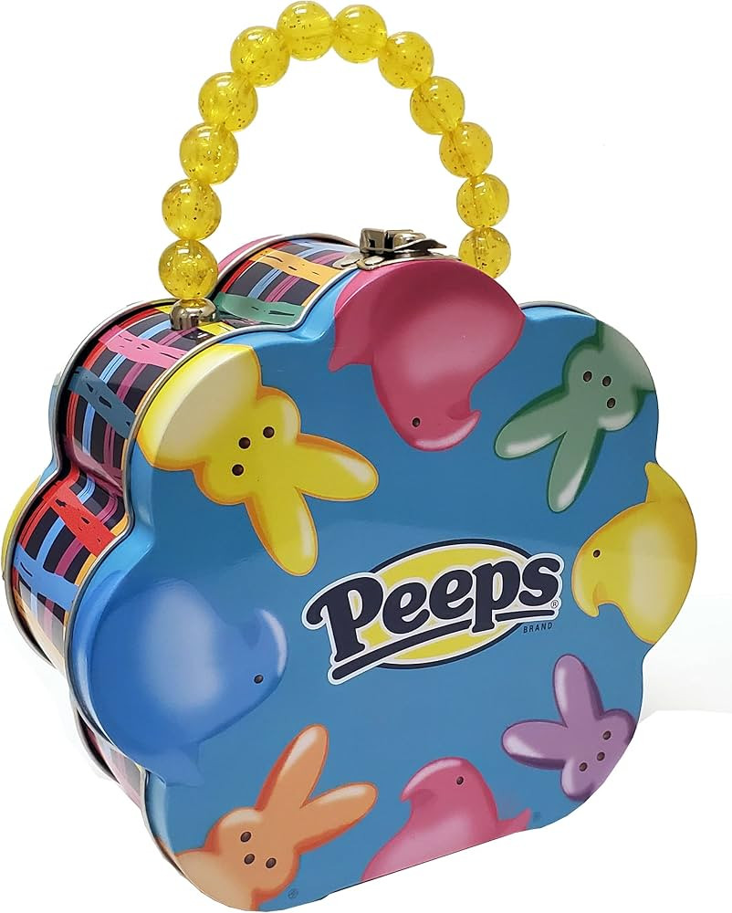 The Tin Box Company Peeps Flower Shape Tin Carry All With Beaded Handle,917707-12 | Amazon (US)