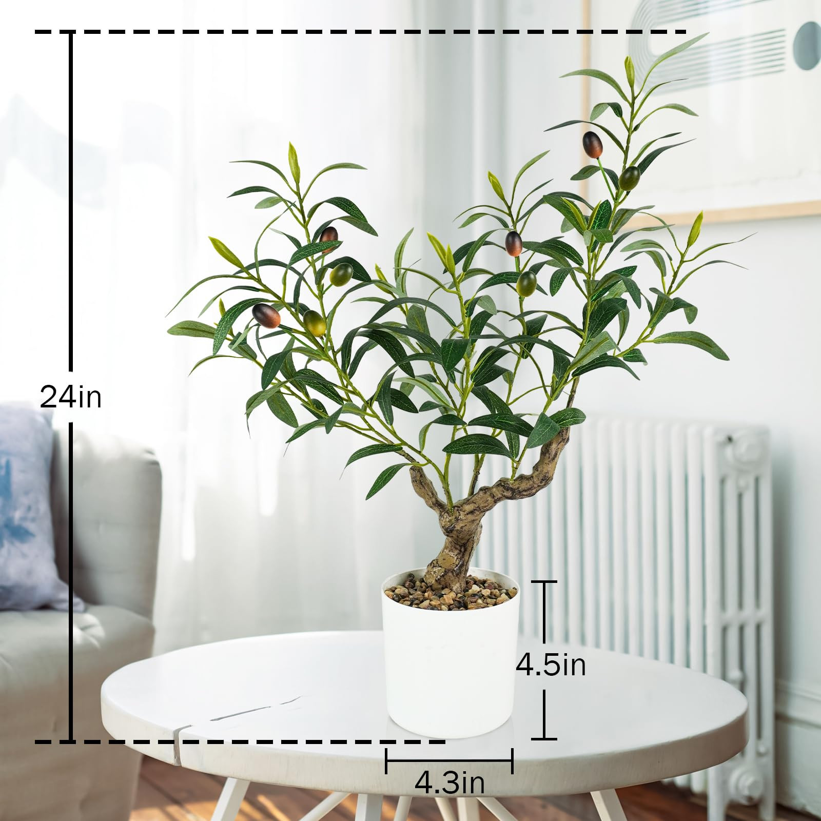 Fake Olive Plants 2FT, Artificial Small Olive Tree Indoor, Faux Potted Plants Decor for Tabletop,... | Amazon (US)