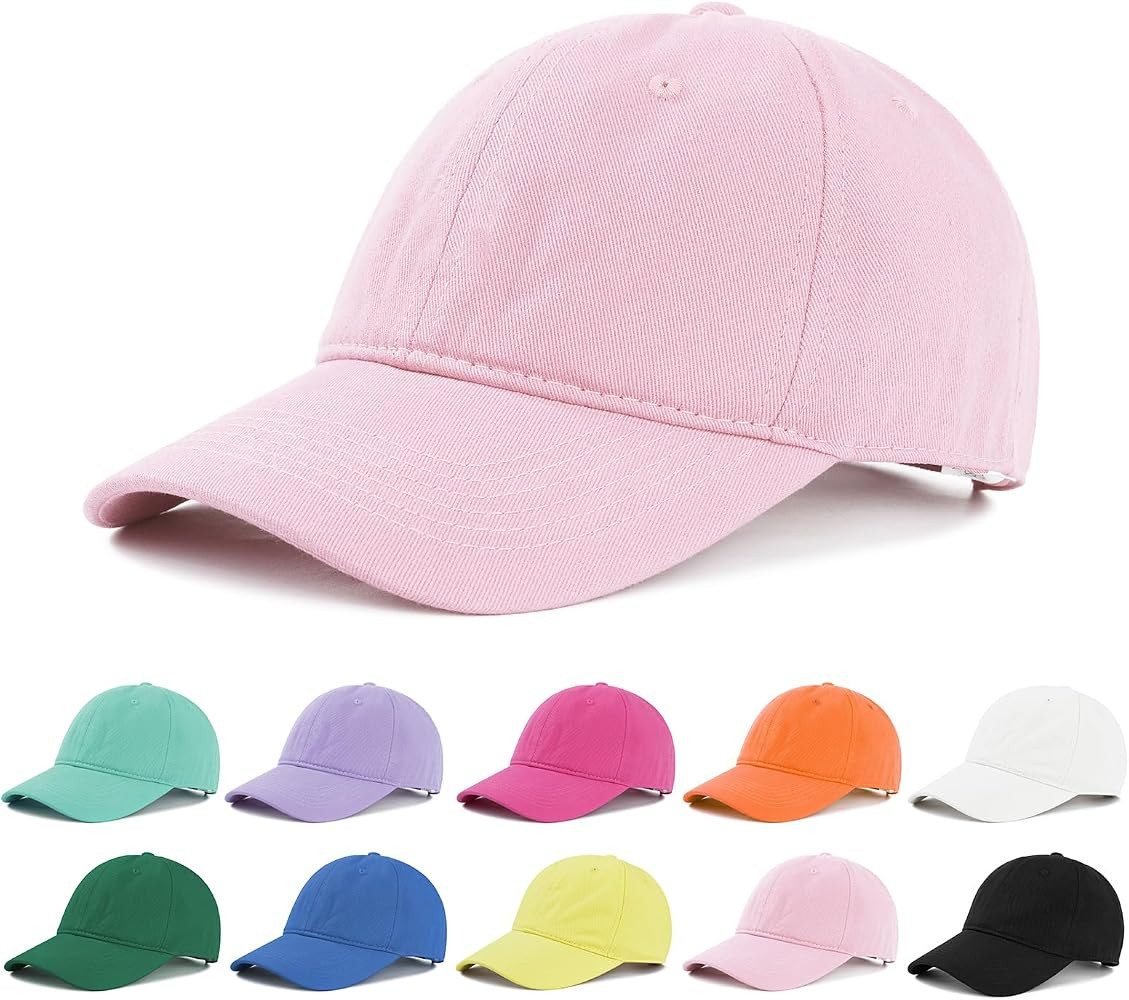 American Trends Baseball Cap for Women Men Adjustable Cotton Dad Hat, Classic Plain Ponytail Hat ... | Amazon (US)