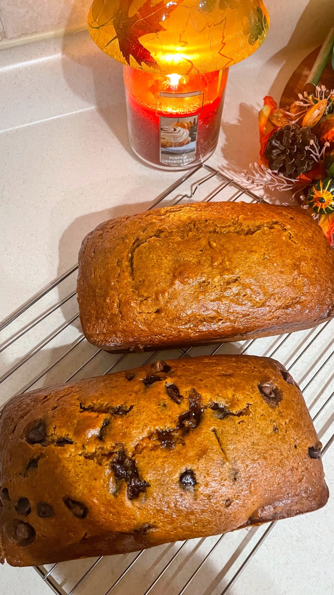 Downeast Maine Pumpkin Bread Linking my loaf pans and recipe! 

1 (15-ounce) can pumpkin puree

4 large eggs

1 cup vegetable oil

⅔ cup water

3 cups white sugar

3 ½ cups all-purpose flour

2 teaspoons baking soda

1 ½ teaspoons salt

1 teaspoon ground cinnamon

1 teaspoon ground nutmeg

½ teaspoon ground cloves

¼ teaspoon ground ginger

Mix all together , bake at 350 degrees for 50 min. Let cool
For 10 min and enjoy! 

#recipe #kitchen #baking #bread #breadloaf #coolingrack 

#LTKHome #LTKFamily #LTKHoliday