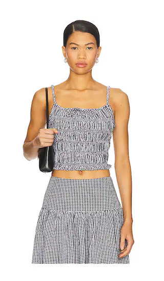 Rory Top in Black & Ivory Gingham | Revolve Clothing (Global)