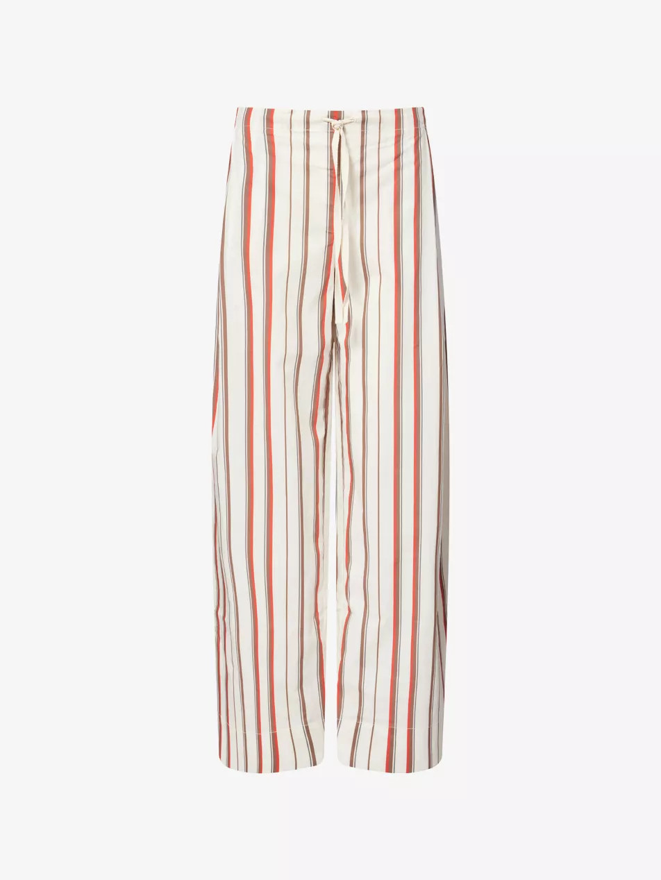 Alva Wide-Leg Stripe Cotton Trousers | Selfridges
