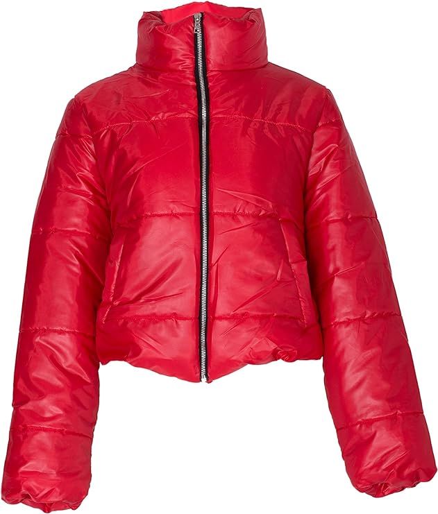 NOROZE Womens Crop Jacket Padded Puffer Coat Cropped | Amazon (US)