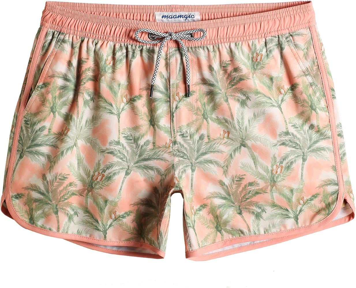 maamgic Mens Swim Trunks Retro Swim Shorts 4 Way Stretch with Mesh Vintage 80s 90s Quick Dry Swim... | Amazon (US)