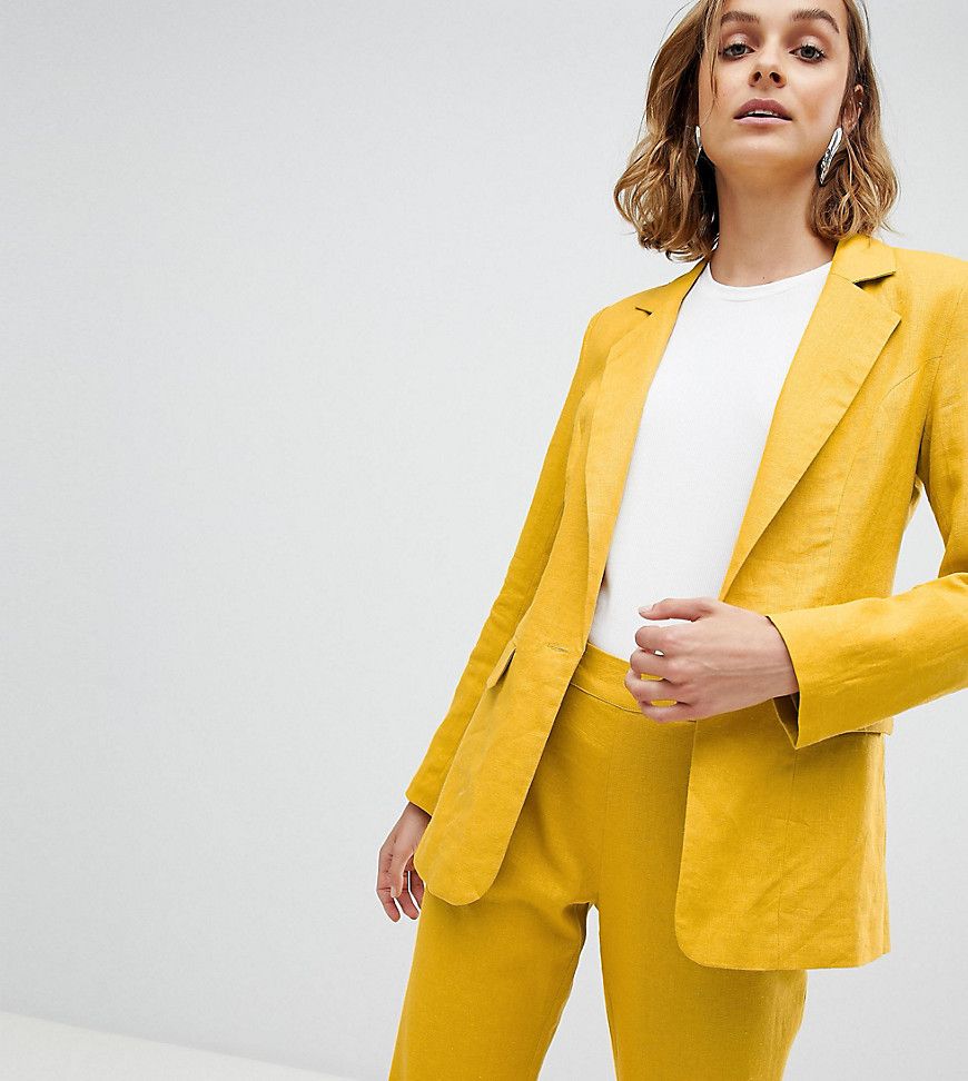 Unique 21 linen blazer two-piece - Yellow | ASOS US
