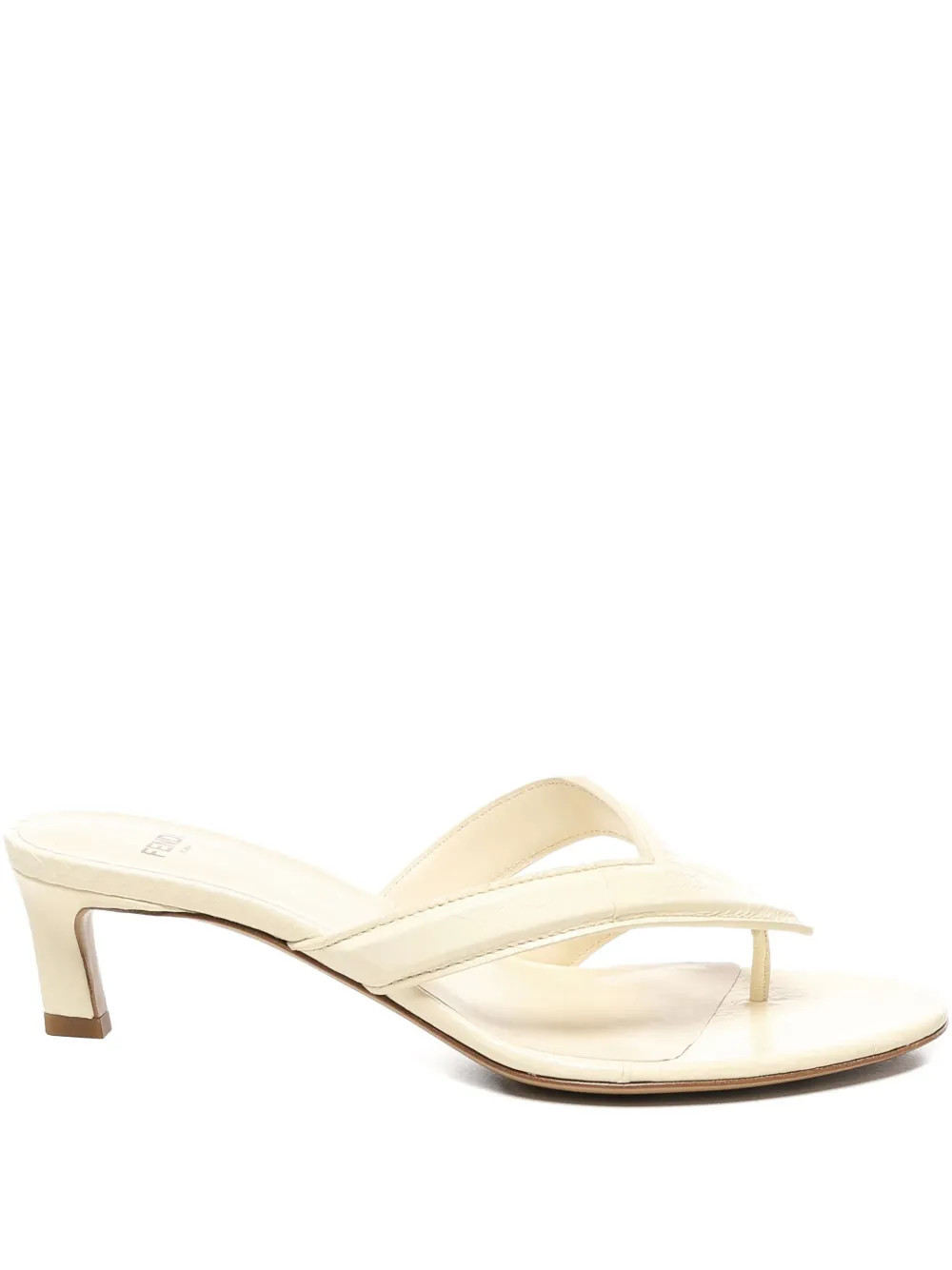 FENDI leather heeled sandals - Yellow | Farfetch Global