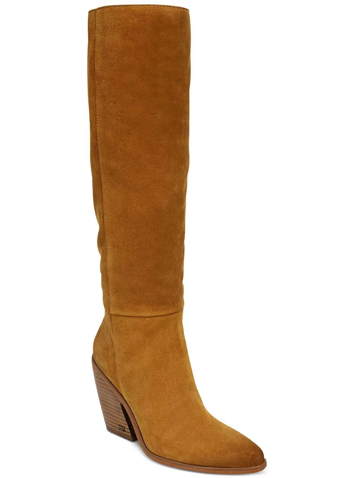 Sam Edelman Womens Annabel Suede Almond Toe Knee-High Boots - Walmart.com | Walmart (US)