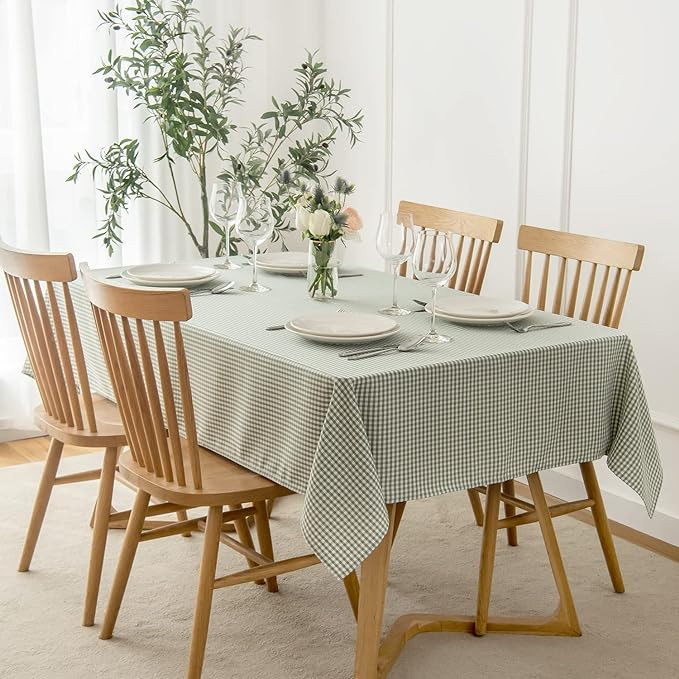 maxmill Checkered Rectangle Tablecloth for Dining Room Water Resistance Antiwrinkle Spillproof He... | Amazon (US)