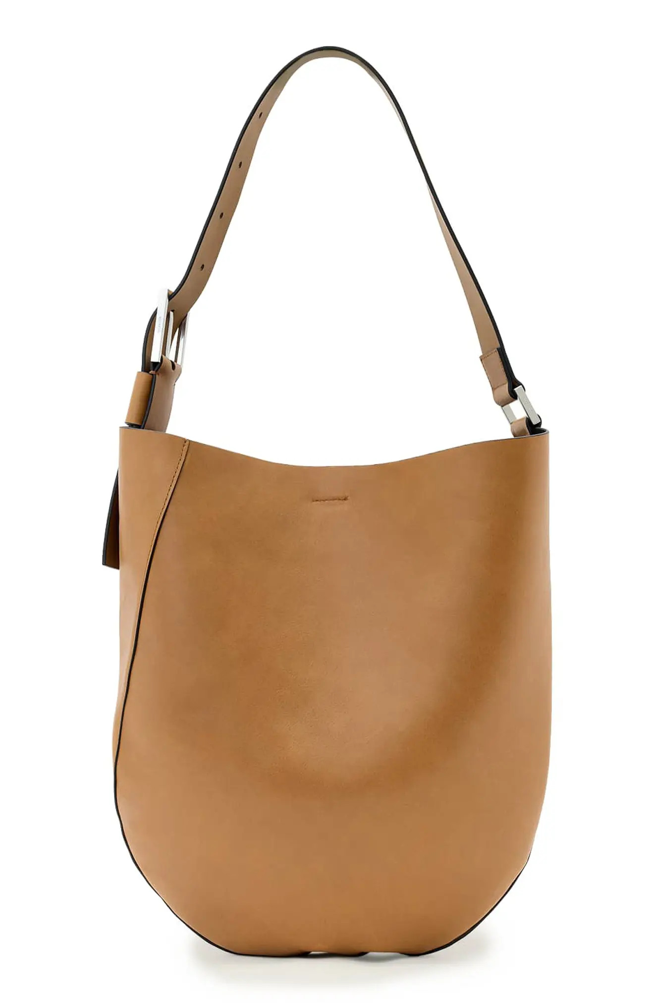 AllSaints Luna Leather Hobo Bag in Toffee Brown at Nordstrom | Nordstrom