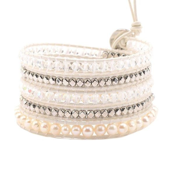 Freshwater Pearls with Crystals and Silver Accent on White | Victoria Emerson