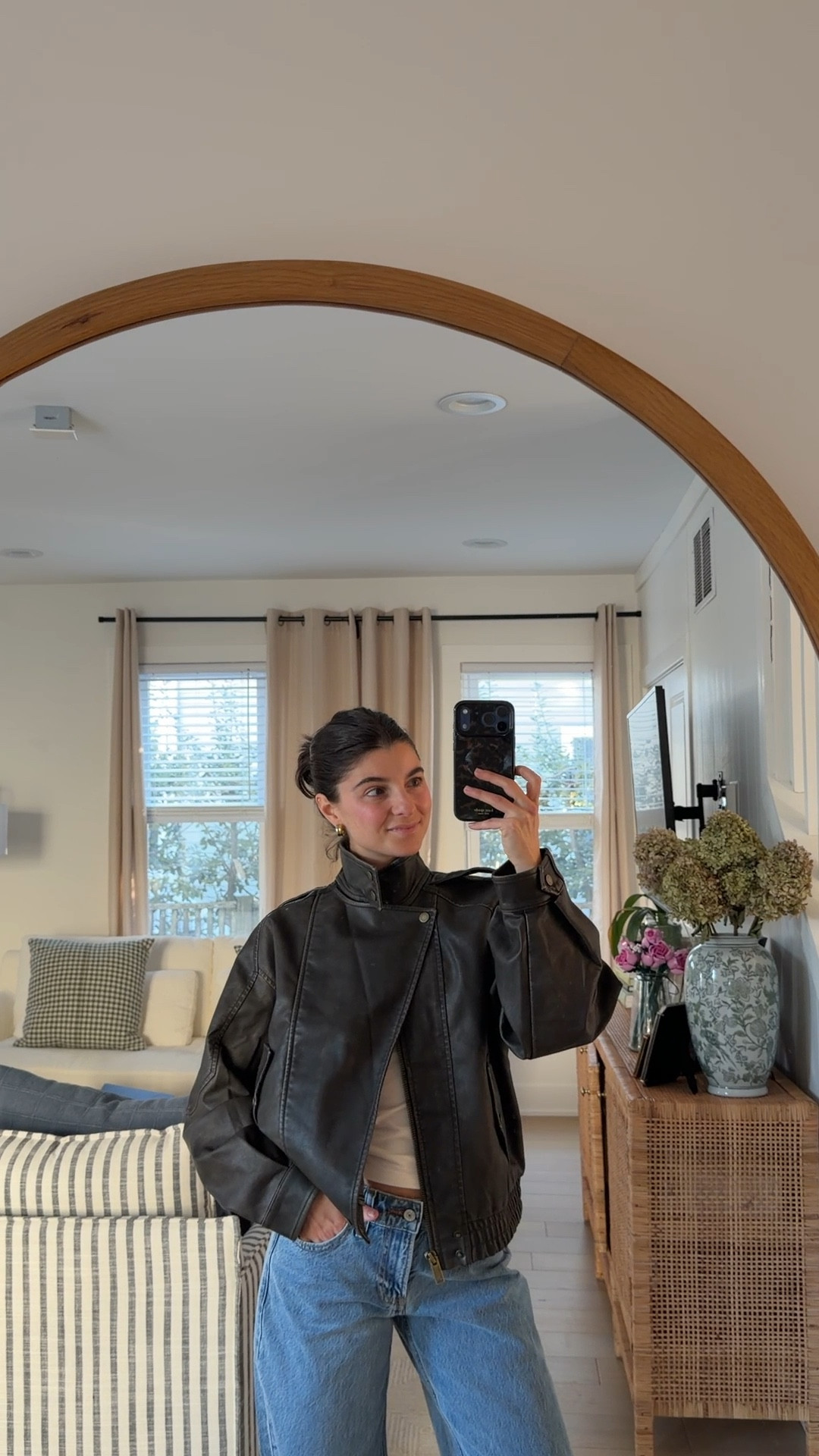 [2/2/26] final day to use my code AFVIVIANE for stackable 15% off | wearing low rise ultra loose (regular length to pair with boots) run true to size or size up 1 for looser fit. Jacket is vegan leather and comes in 4 different colors, I’m in size XS.

*25-40% Off All Jeans: *Offer valid in stores and online 1/29/2026-2/2/2026 in US/CA. Excludes clearance. Online price reflects discount. 20% Off Almost Everything: *Offer valid in stores and online 1/29/2026-2/2/2026 in US/CA. Exclusions apply as indicated. Online price reflects discount. Promo Code: *Use code AFVIVIANE to get an additional 15% off almost everything in stores and online at checkout from 1/29/26-2/2/26 in US/CA. Exclusions apply. See details online.

#LTKootd #LTKSaleAlert #LTKSeasonal