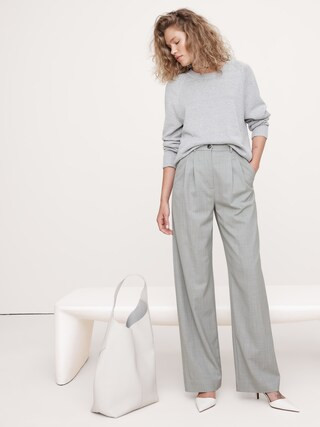 High-Rise Wide-Leg Wool Pant | Banana Republic (CA)