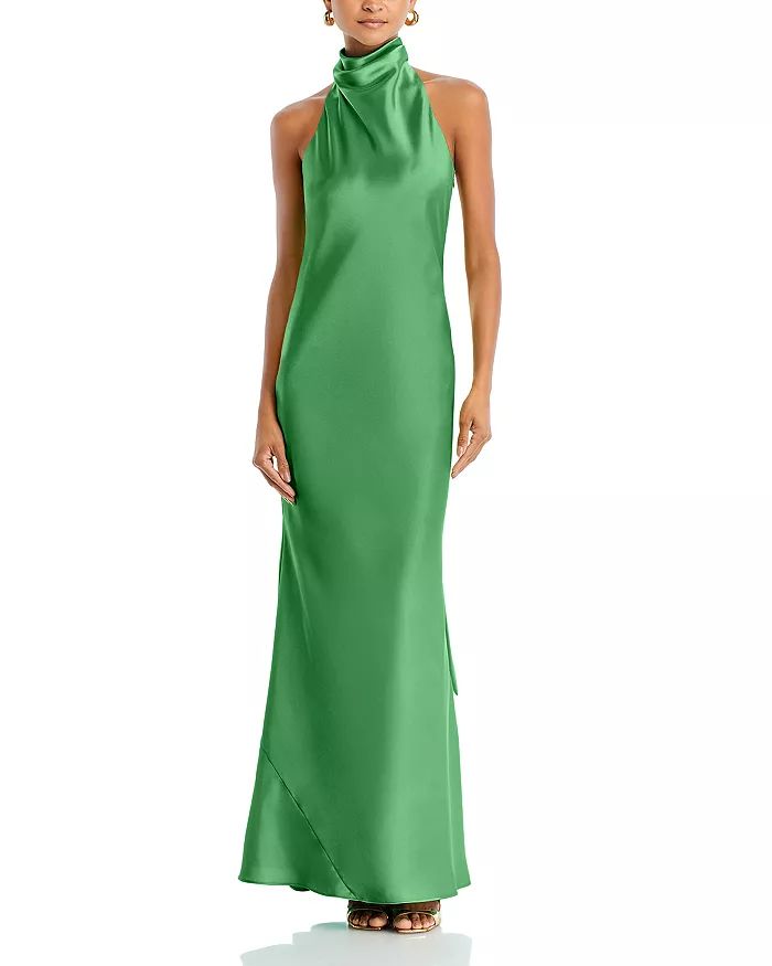 Charmeuse Halter Neck Long Dress - 100% Exclusive | Bloomingdale's (US)
