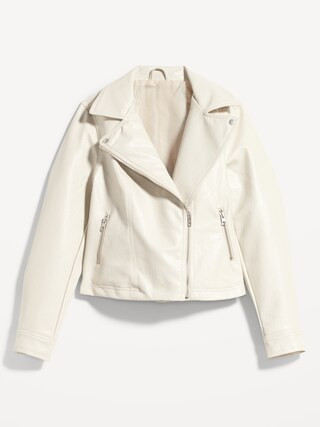 Water-Resistant Faux-Leather Biker Jacket for Women | Old Navy (US)
