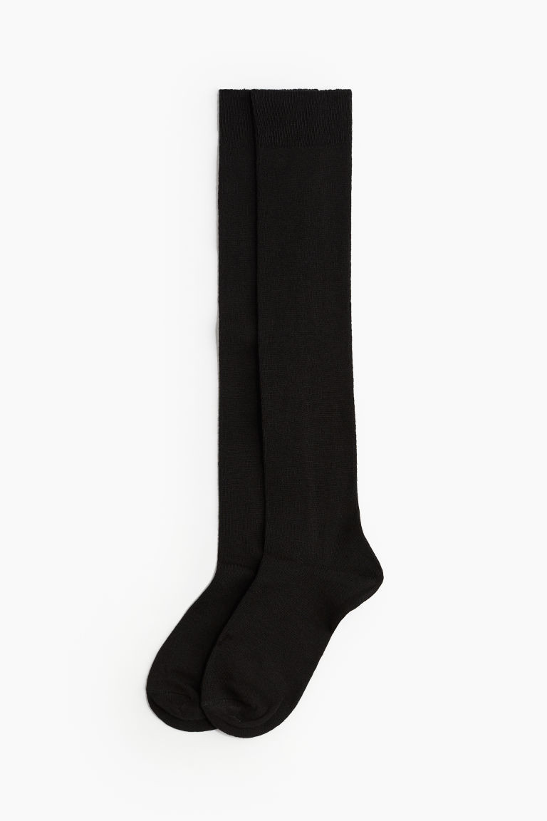 H & M - 2-pack Knee-High Socks - Black | H&M (US + CA)
