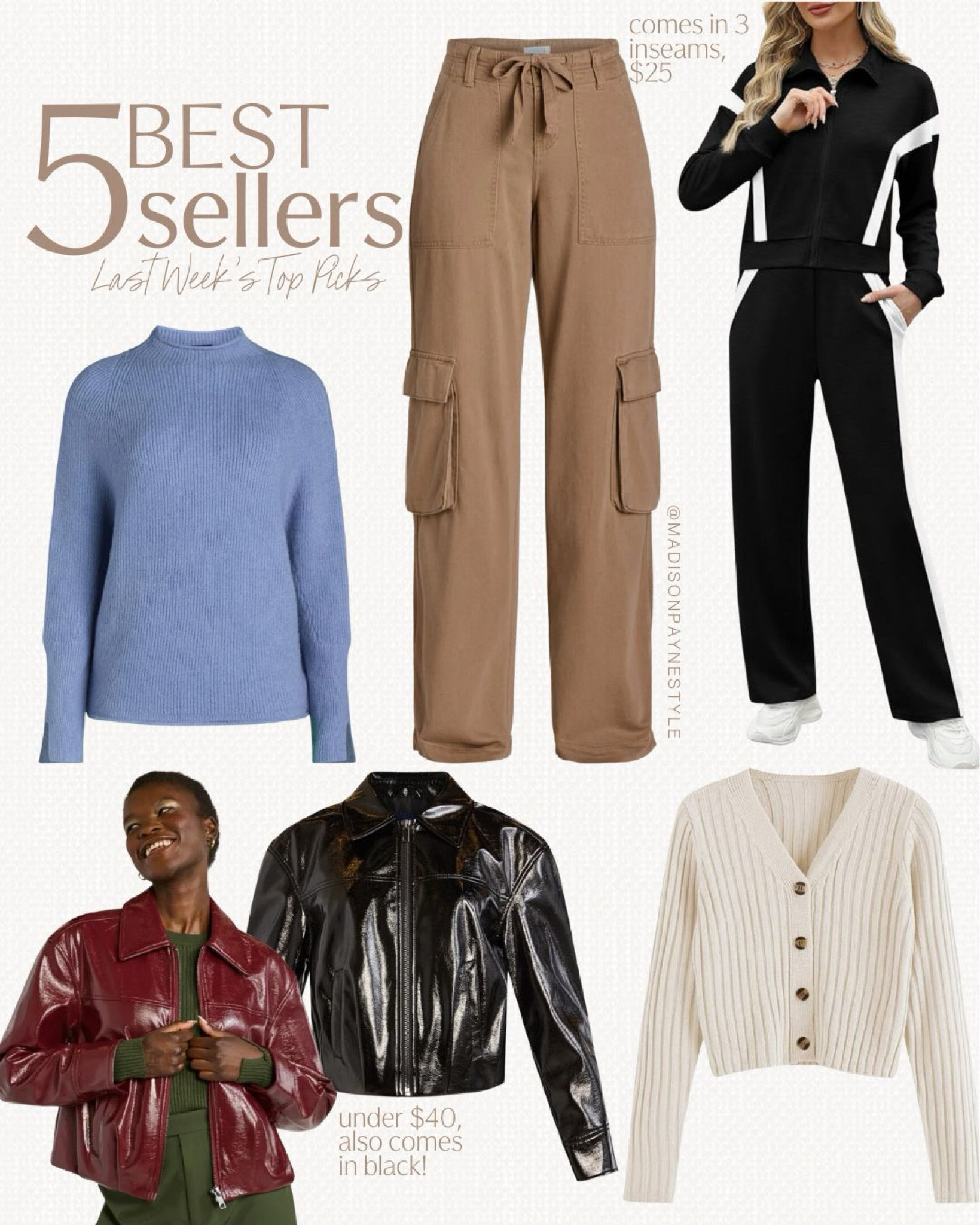 Last week’s best sellers 🥰 included a mock neck sweater (available in multiple colors), the BEST cargo pants from Walmart, a 2-piece set, a cream cardigan, and a bomber jacket you need this fall🍂

Best sellers, mock neck sweater, sweater, Walmart sweater, fall sweater, fall outfit, Walmart outfit, cargo pants, Walmart cargo pants, Amazon 2 piece set, bomber jacket, Walmart jacket, cardigan, Amazon cardigan, Amazon outfit, Madison Payne 

#LTKFindsUnder50 #LTKSeasonal #LTKStyleTip