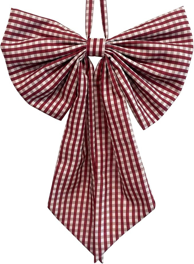 Ochine Christmas Wreath Bow Front Door Hanger, Xmas Wreath Bow Cute Bow Wreath Accessories for Xm... | Amazon (US)