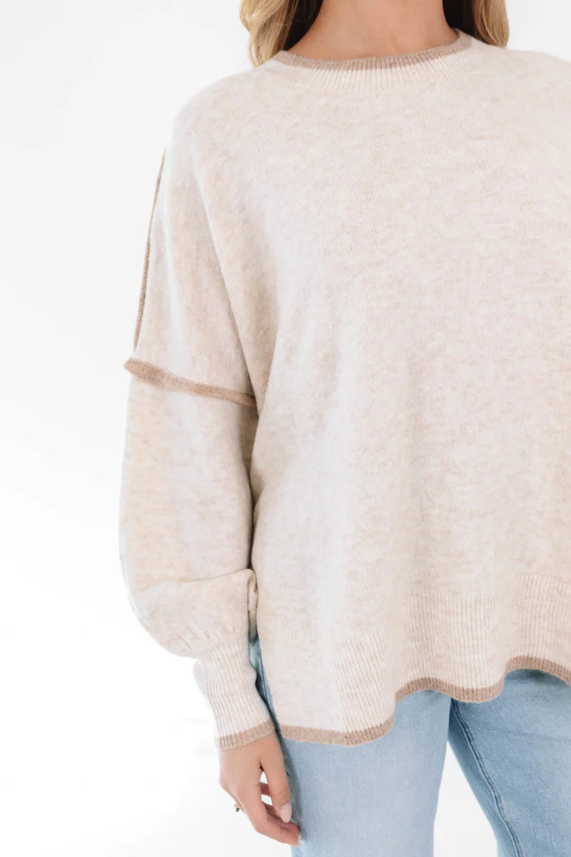 Something Great Sweater - Oatmeal | The Impeccable Pig