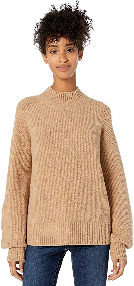 Amazon Brand - Goodthreads Women's Boucle Shaker Stitch Balloon-Sleeve Sweater | Amazon (US)