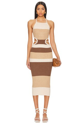 Emlyn Stripe Knit Dress in Neutrals | Revolve Clothing (Global)
