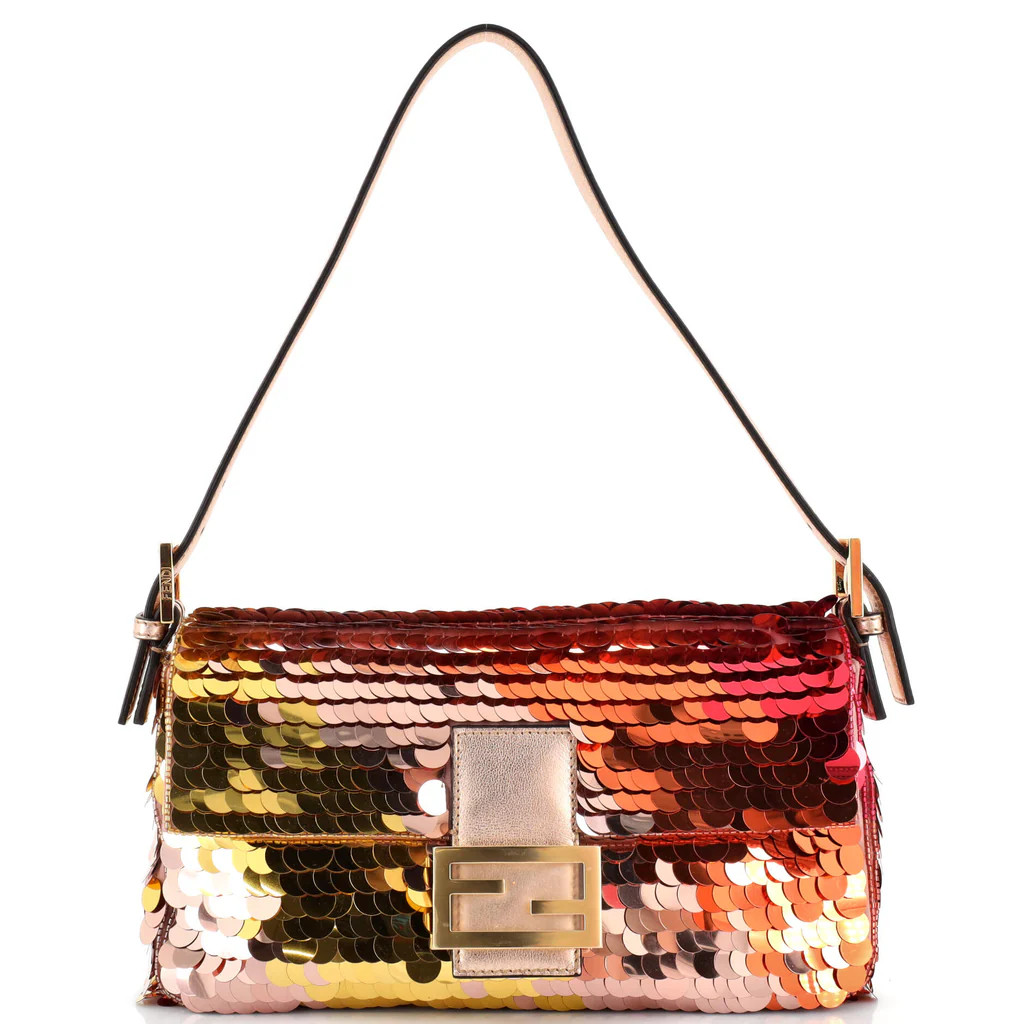 Fendi Baguette 1997 Bag Sequin Embellished Satin Medium Multicolor 2566872 | Rebag