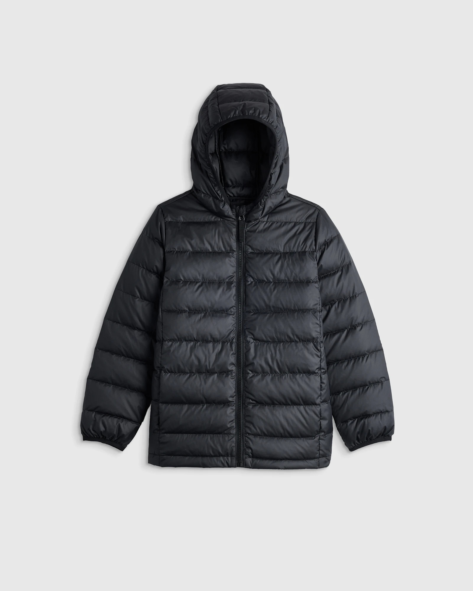 Lightweight Down Hooded Puffer Jacket - Kid in Black | Quince