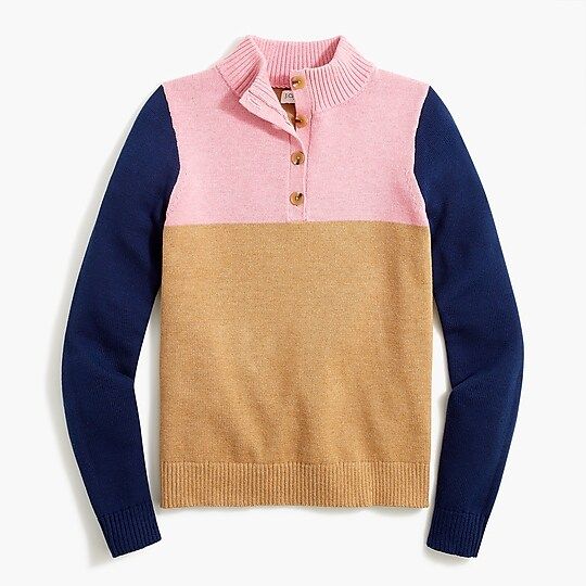 Button jacquard pullover sweater | J.Crew Factory