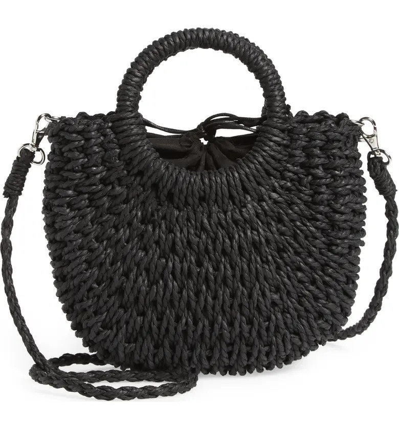 Mali + Lili Straw Half Moon Crossbody Bag | Nordstrom | Nordstrom