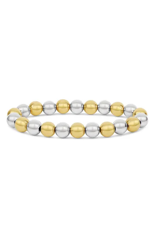 SHYMI Two-Tone Beaded Stretch Bracelet in Silver/Gold at Nordstrom | Nordstrom
