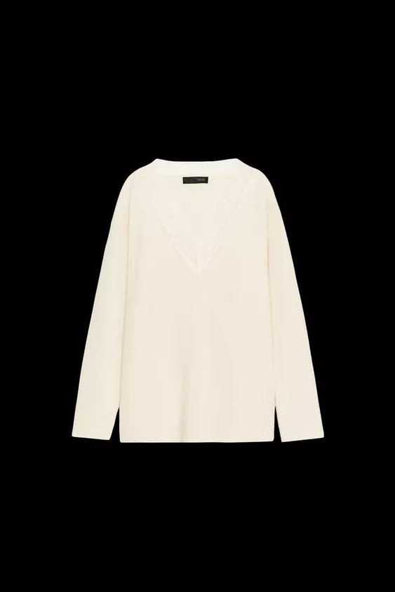 WOOL KNIT LACE SWEATER | Zara US