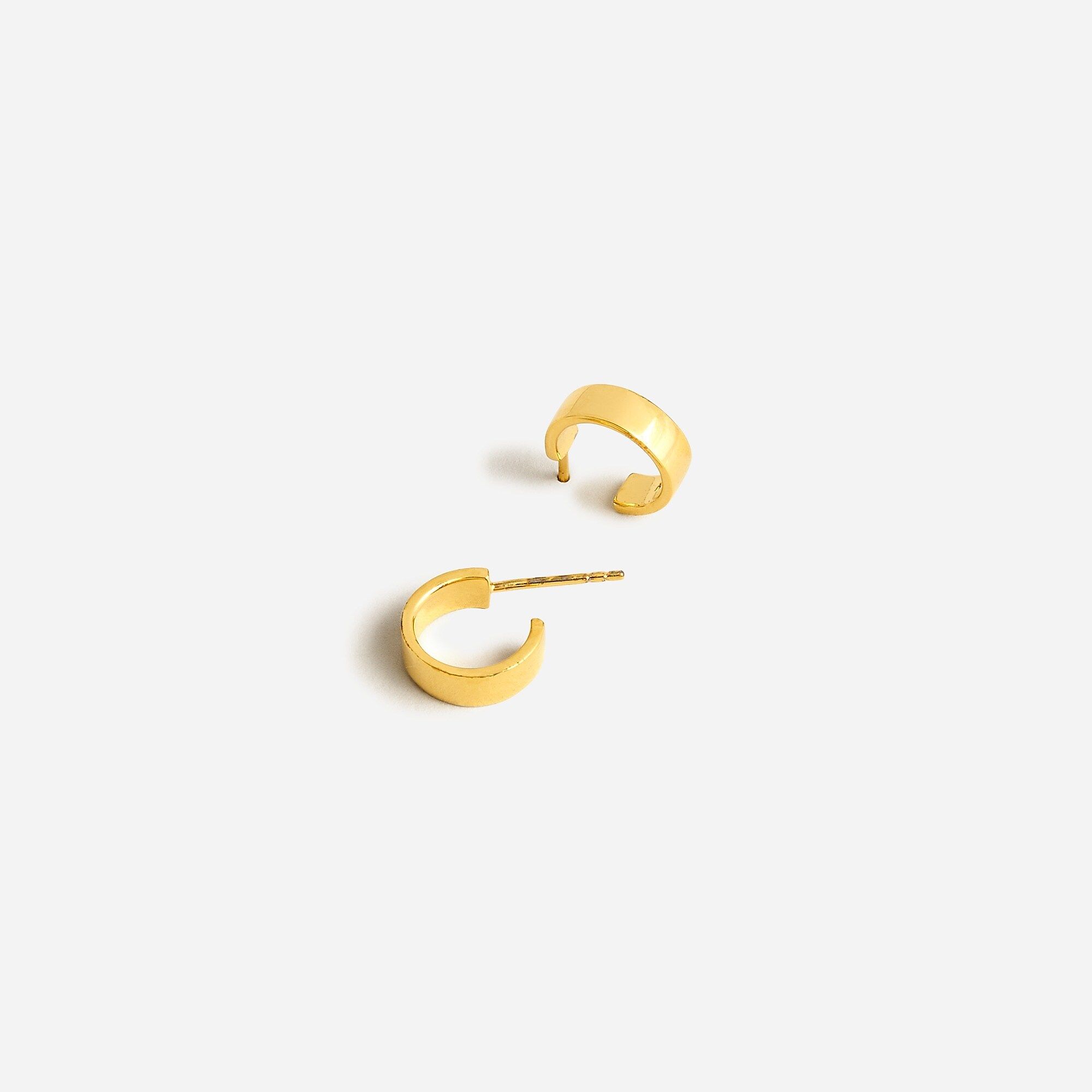 Demi-fine 14k gold-plated mini-hoop earrings | J.Crew US