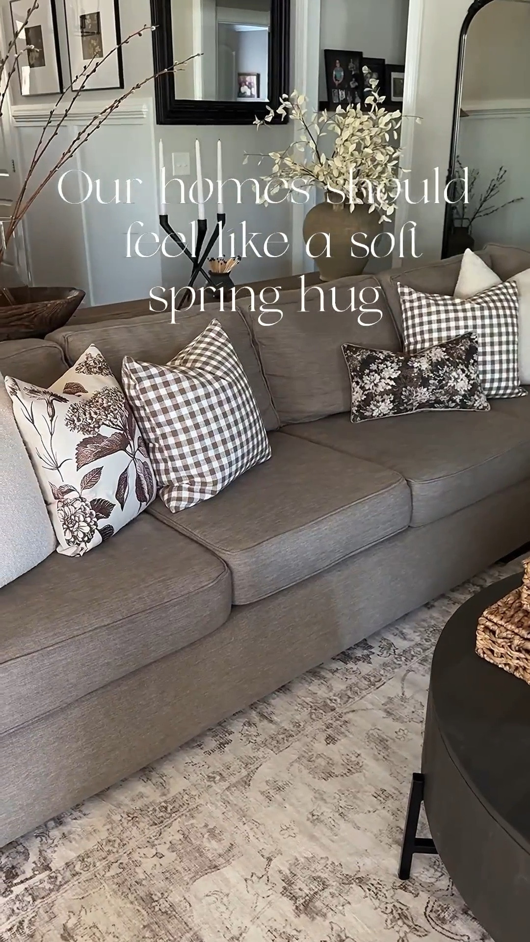 Home should feel like a soft spring hug!! I have found the perfect pillow combination to achieve this. 
My cream boucle cover is 22x22. The gingham and hydrangea covers are 20x20. Always size up 2” with the insert🥰

Pillow covers, pillow inserts, vase, spring stems, area rug, round coffee table, woven storage boxes, mini vintage clay pot, matches, t-shirt, console table


#LTKHome #LTKSeasonal #LTKstorytime