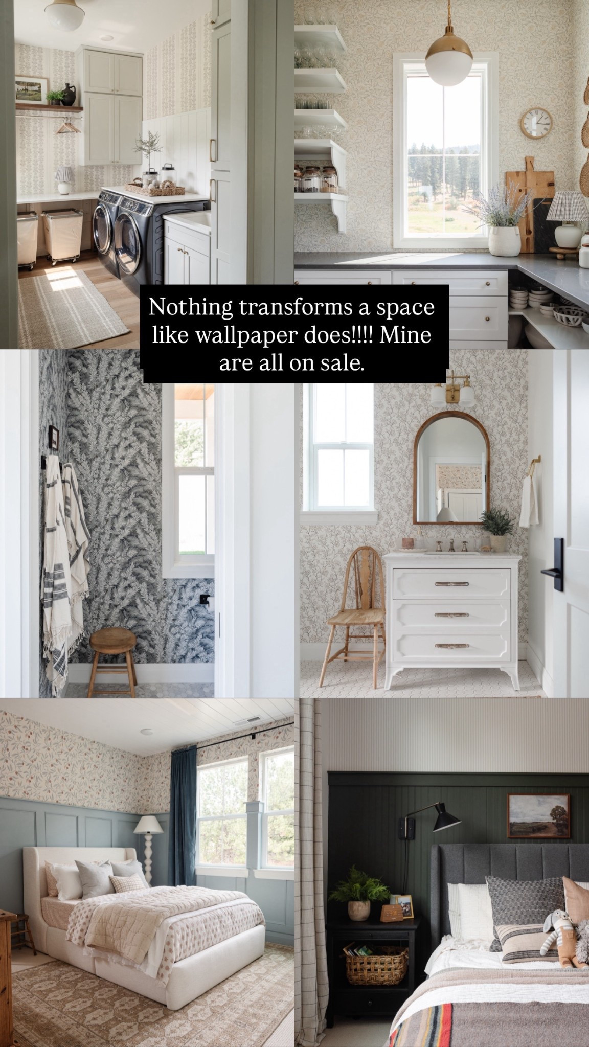 Nothing transforms into space like wallpaper, and all of mine are on sale!

Black Friday, cyber Monday, wallpaper, McGee Co., studio, McGee, bathroom, bedroom, pantry, laundry, room, home decor, floral wallpaper, striped wallpaper

#LTKCyberWeek #LTKSaleAlert #LTKHome