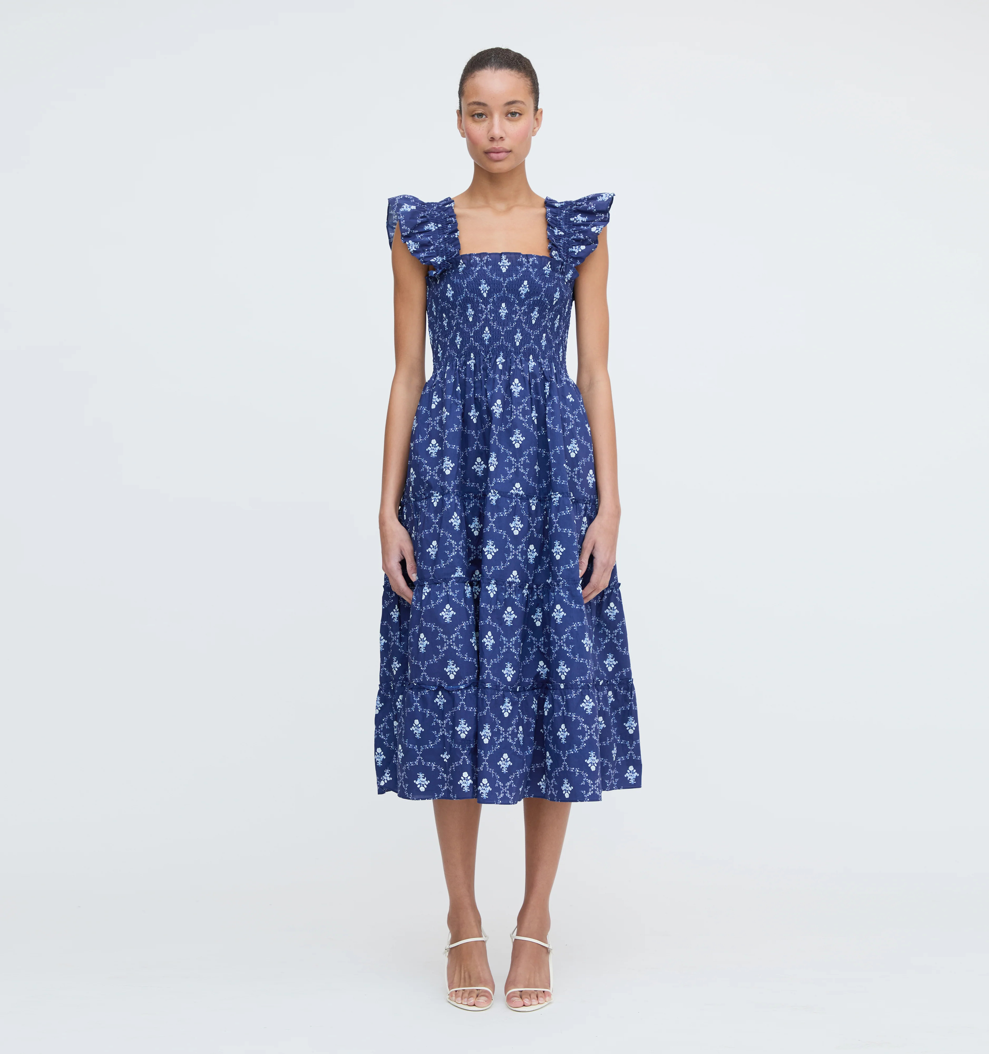 The Ellie Nap Dress | Navy Trellis / XL | ® | 100% Cotton | Hill House Home | Hill House Home US