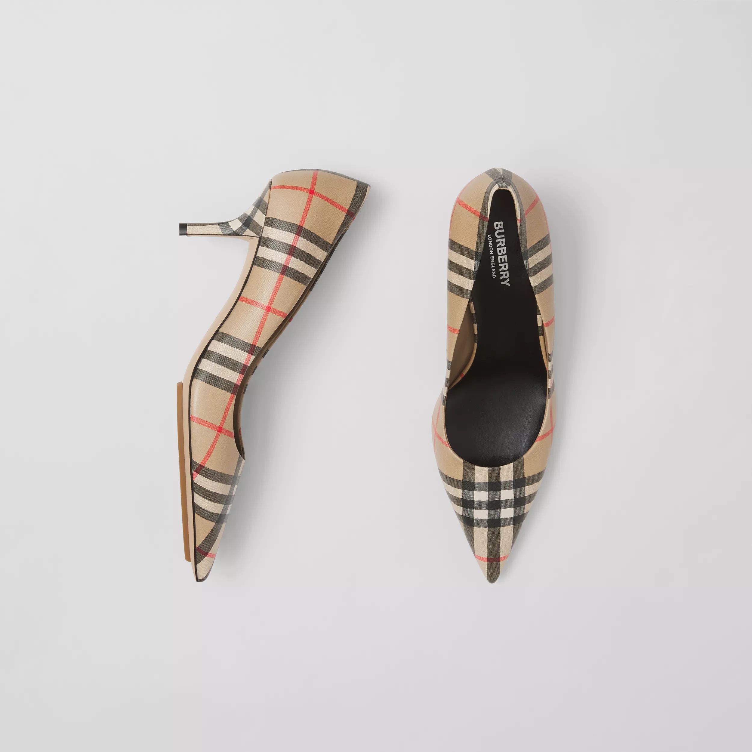 Vintage Check Leather Point-toe Pumps | Burberry (US)