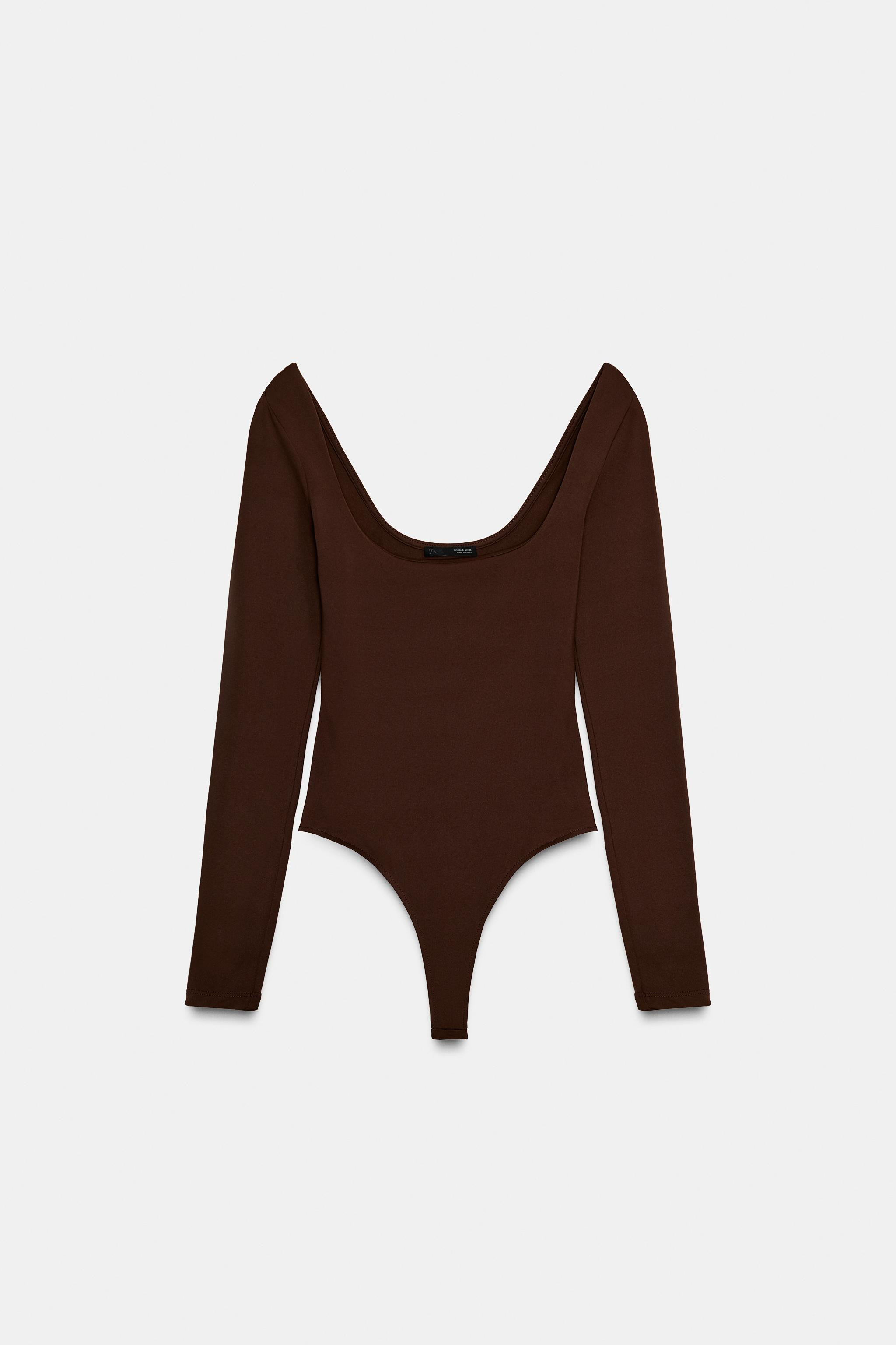 SQUARE NECK POLYAMIDE BODYSUIT | Zara US