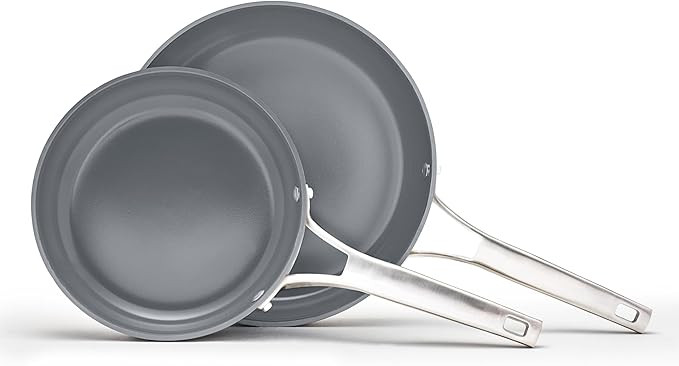 Calphalon® Premier Ceramic Nonstick 8" and 10" Frying Pan Set, Mushroom Grey | Amazon (US)