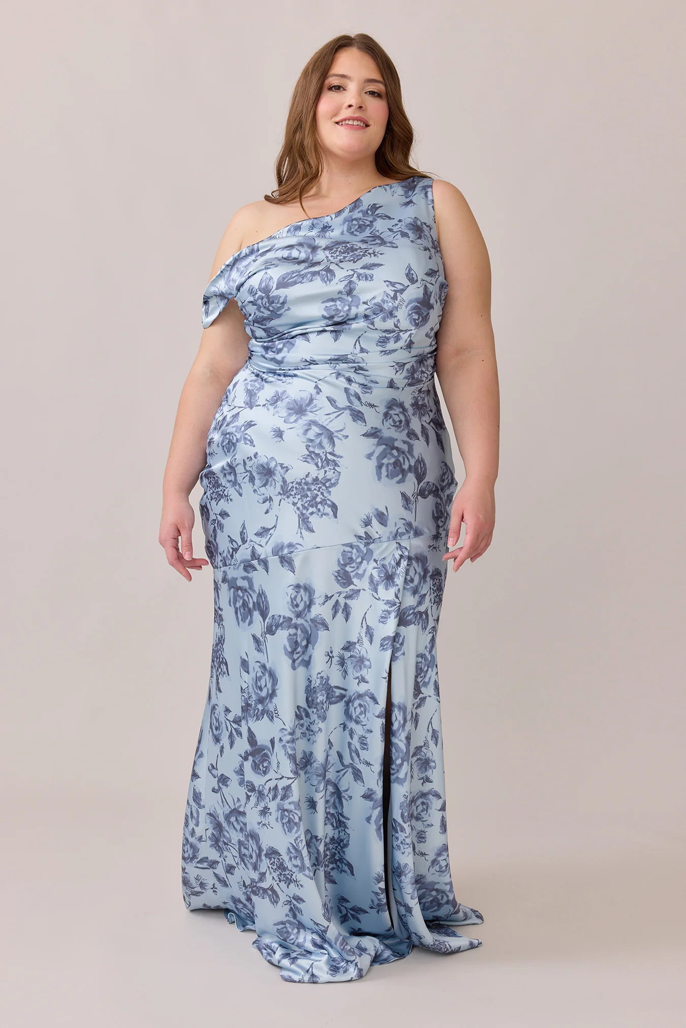 Livvy Satin Floral Print Dress | Revelry